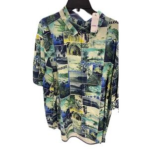 Tommy Bahama Shirt Mens 2XL Island Snapshot Paradise Hawaiian Silk Shirt NWT